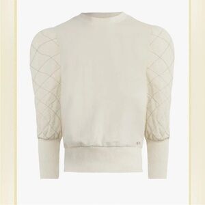 Cream Quilted Sleeve pullover